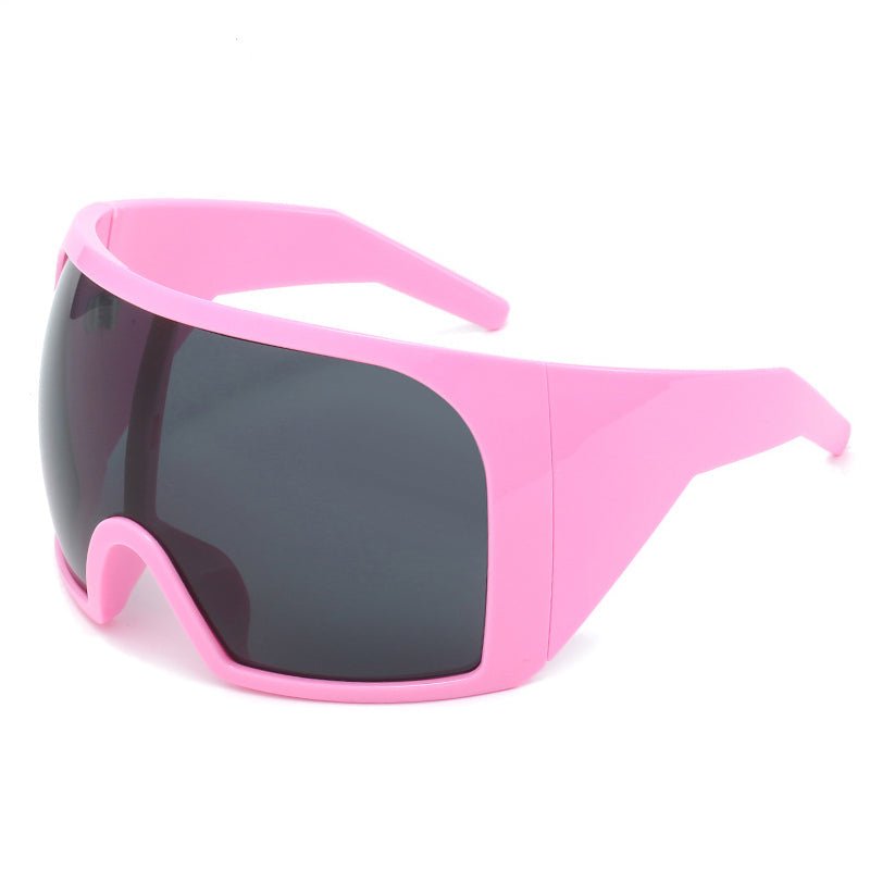 Oversized Punk Shield Sunglasses - Big Frame Unisex Shades (UV400) - HalleBeauty